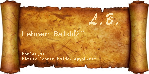 Lehner Baldó névjegykártya